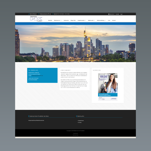 Website Notarkammer Frankfurt